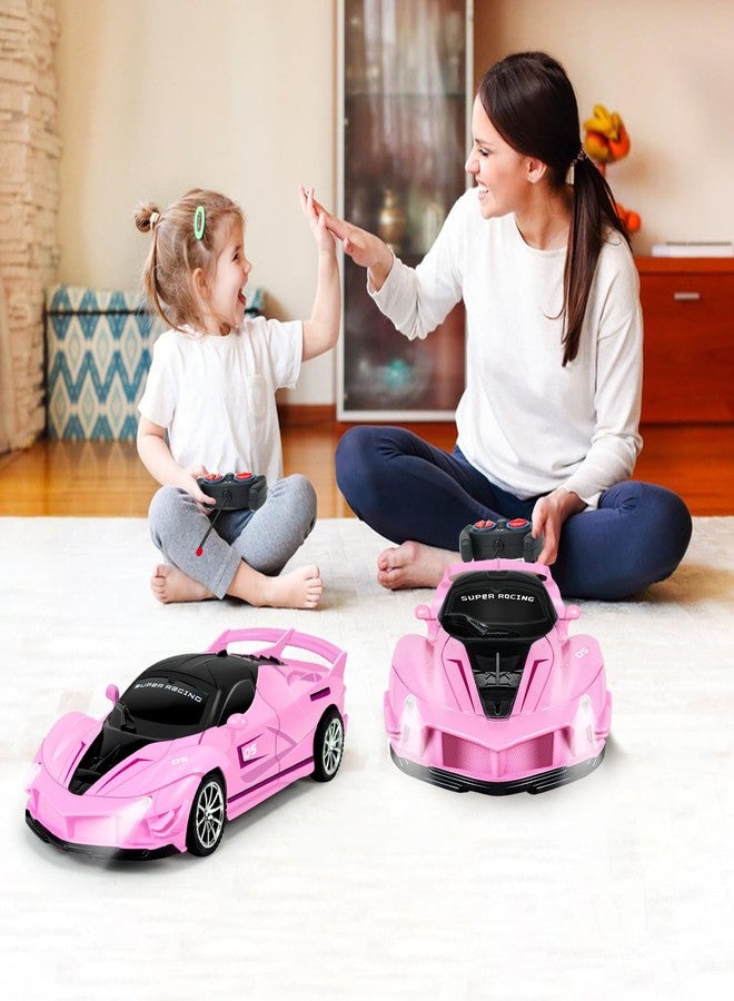 Bloolilies Remote Control Car for Girls, 1:18 Scale Hobby Rc Cars Toys for Kids Toddlers Age 3 4 5 6 7 8-12 Year Old- Model Sports Racing Car with Headlights Birthday Easter Gift, Pink - Image 2